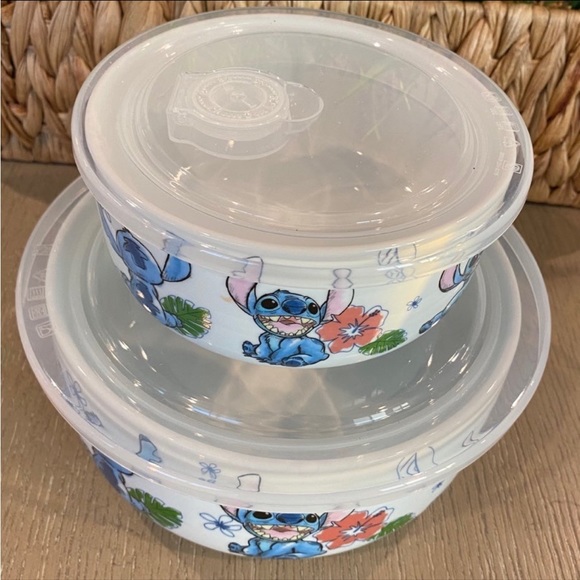 Disney Lilo & Stitch 
Floral Ceramic Food Storage Containers Set of 2 - Picture 2 of 4